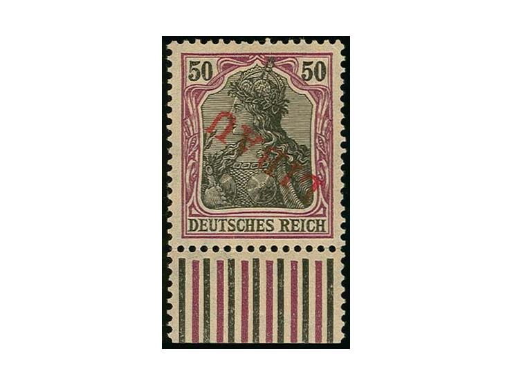 50 pfg. with lower sheet margin with inverted overprint, unused, fine, signed Schlegel BPP