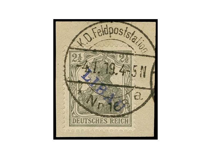 2½ pfg. tied by clear cds. to piece, fine, signed Kosack