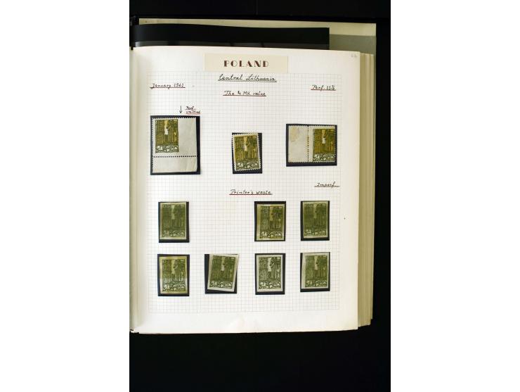 CENTRAL LITHUANIA: 1920/22, unused collection with a wide array of proofs, overprint varieties, printers waste etc., all desc