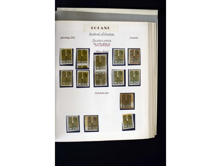 CENTRAL LITHUANIA: 1920/22, unused collection with a wide array of proofs, overprint varieties, printers waste etc., all desc