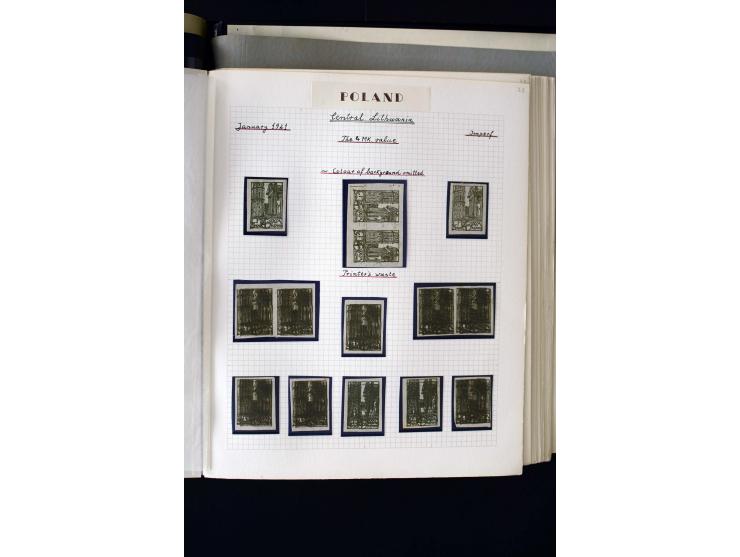 CENTRAL LITHUANIA: 1920/22, unused collection with a wide array of proofs, overprint varieties, printers waste etc., all desc