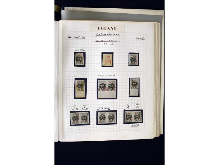 CENTRAL LITHUANIA: 1920/22, unused collection with a wide array of proofs, overprint varieties, printers waste etc., all desc
