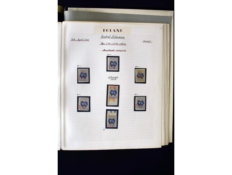 CENTRAL LITHUANIA: 1920/22, unused collection with a wide array of proofs, overprint varieties, printers waste etc., all desc