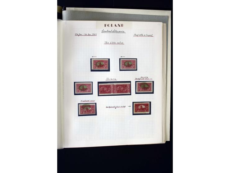 CENTRAL LITHUANIA: 1920/22, unused collection with a wide array of proofs, overprint varieties, printers waste etc., all desc