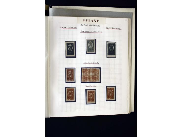 CENTRAL LITHUANIA: 1920/22, unused collection with a wide array of proofs, overprint varieties, printers waste etc., all desc