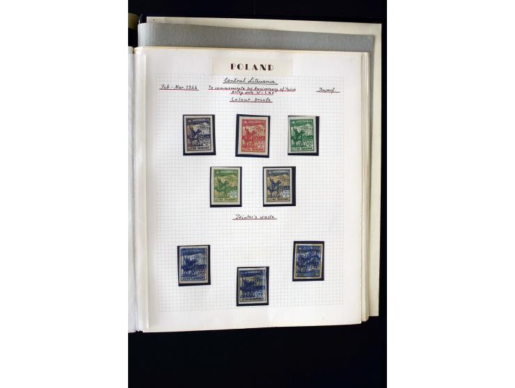 CENTRAL LITHUANIA: 1920/22, unused collection with a wide array of proofs, overprint varieties, printers waste etc., all desc