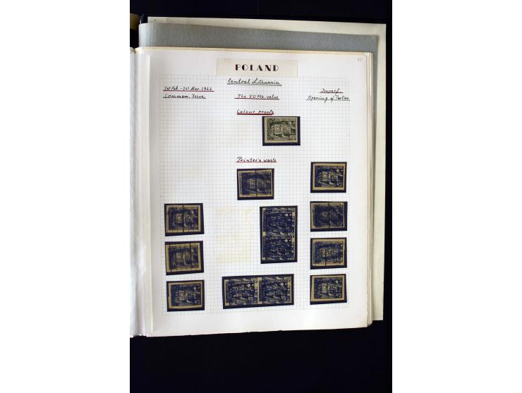 CENTRAL LITHUANIA: 1920/22, unused collection with a wide array of proofs, overprint varieties, printers waste etc., all desc