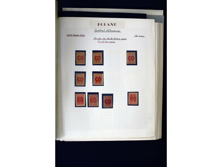 CENTRAL LITHUANIA: 1920/22, unused collection with a wide array of proofs, overprint varieties, printers waste etc., all desc