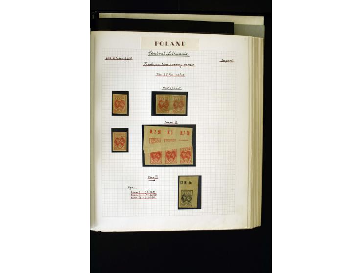 CENTRAL LITHUANIA: 1920/22, unused collection with a wide array of proofs, overprint varieties, printers waste etc., all desc
