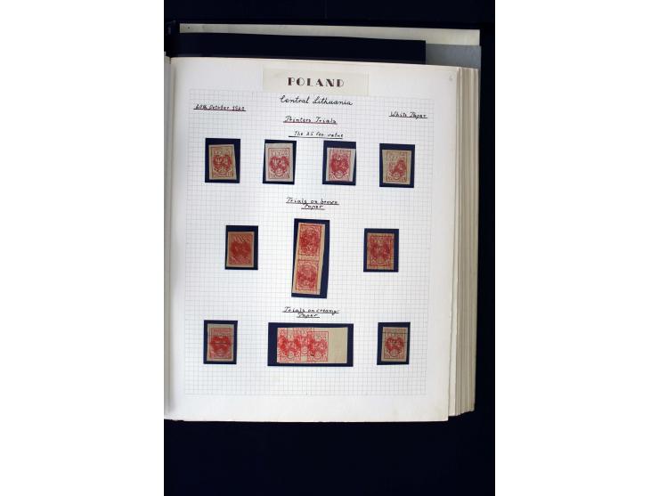 CENTRAL LITHUANIA: 1920/22, unused collection with a wide array of proofs, overprint varieties, printers waste etc., all desc