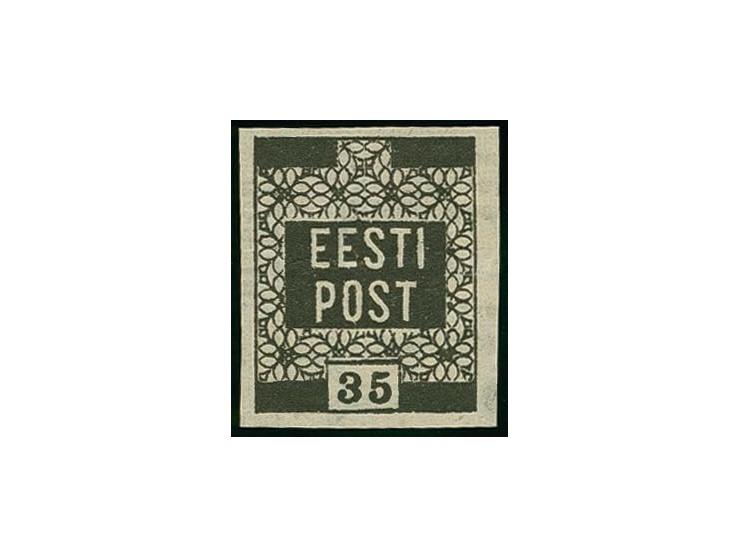 35 k. black printed on reverse of greenish blue cinema tickets, without gum, fine, signed Nemvalz (Hurt/Ojaste G:1)