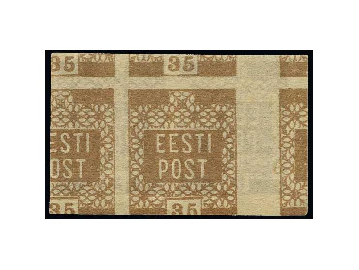 1919, Flower Design 35 k. as horizontal pair, printed on both sides, mint never hinged, fine, certificate Löbbering BPP