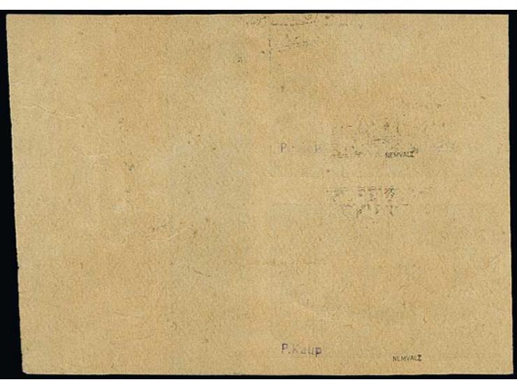 1923, Map of Estonia 100 m. black on grey paper, vertical pair with right sheet margin, without gum, fine, signed Nemvalz