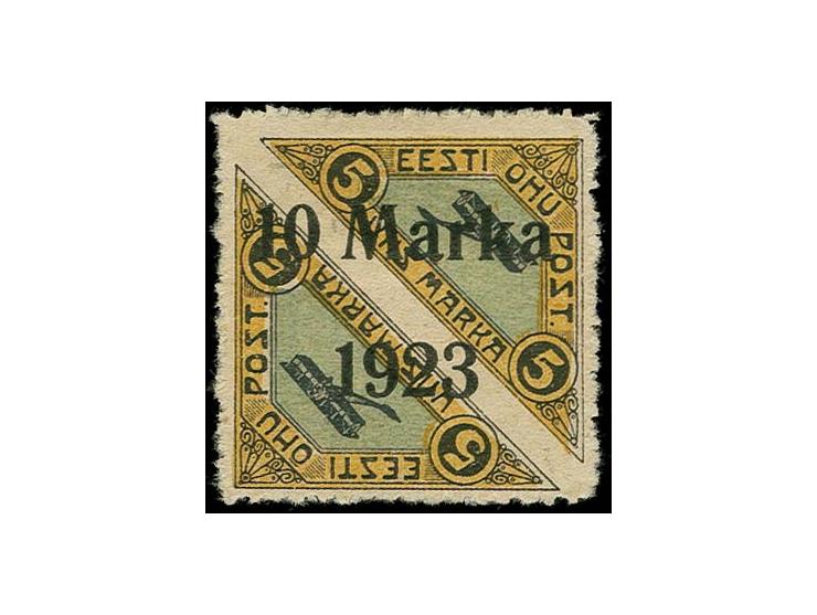 1923, Airmail 10 m. with Päevaleht perforation, unused, very fine, signed Mikulski a.o. and certificate Löbbering BPP