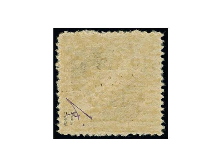 1923, Airmail 10 m. with Päevaleht perforation and plate flaw "missing green colour below Post" (Hurt/Ojaste E:5), a very rar