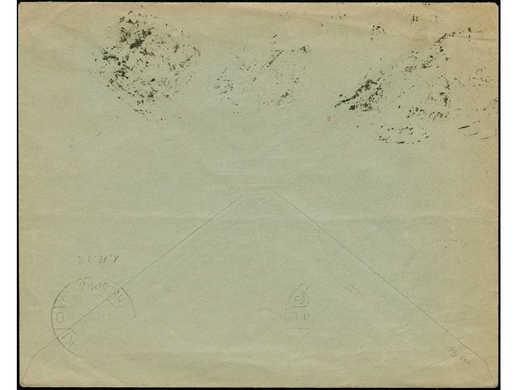 1923, Airmail 20 m. with Päevaleht and 10 m. with Teetsov perforation with additional franking tied by cds. "TALLINN 3 11 23"