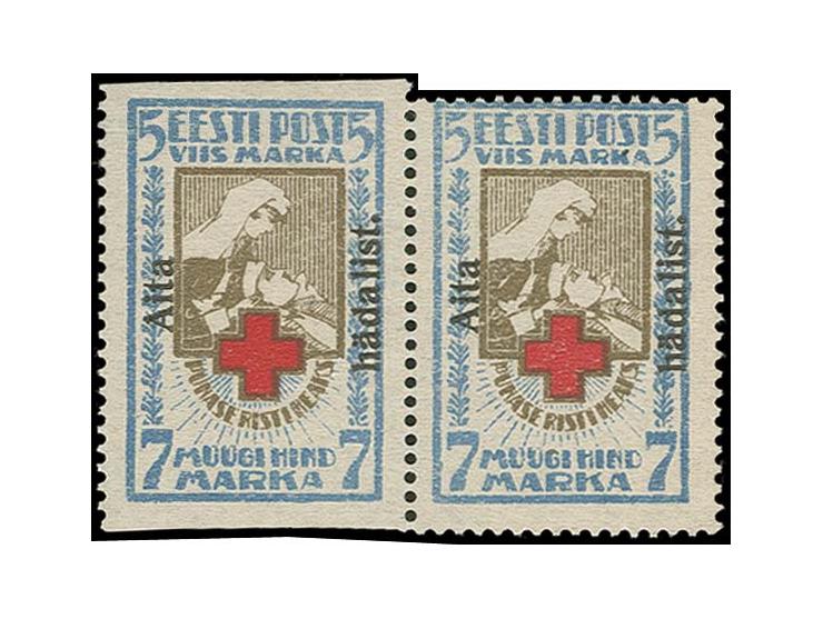 5 m., horizontal pair, the left stamp imperforated horizontally, unused, fine, scarce, certificate Löbbering BPP