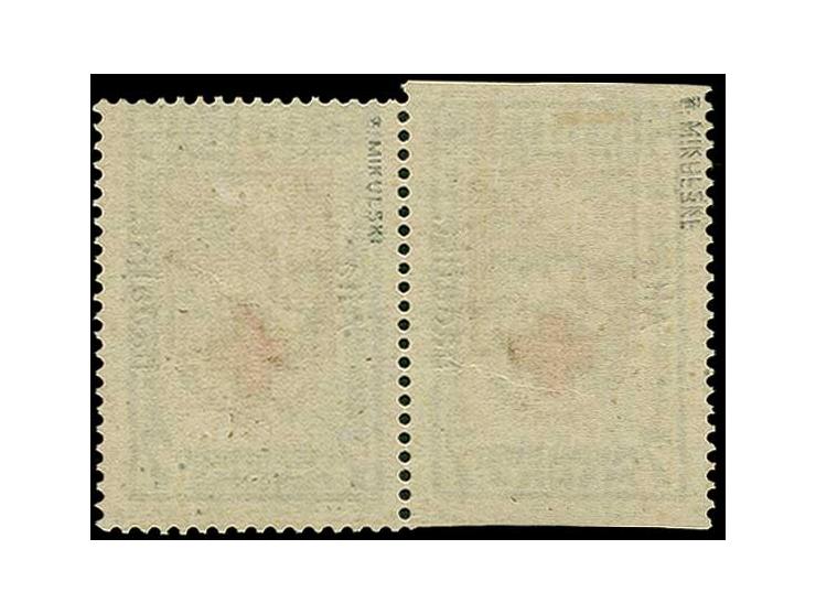 5 m., horizontal pair, the left stamp imperforated horizontally, unused, fine, scarce, certificate Löbbering BPP