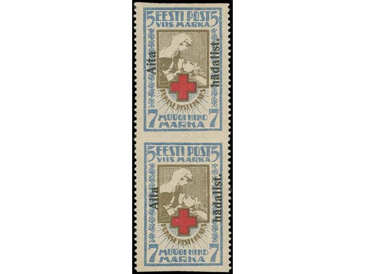 5 m. as vertical pair, imperforated horizontally, unused, fine, certificate Löbbering BPP