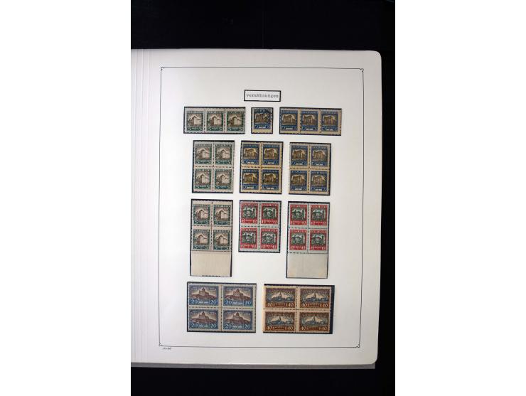 1927, City Views 5-40 m. complete sheets and collected by position 1-100, in addition some multiples and used stamps, fine