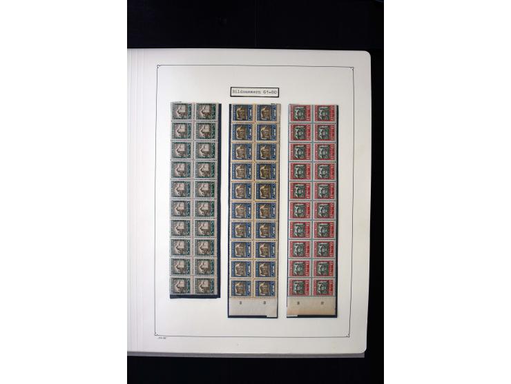 1927, City Views 5-40 m. complete sheets and collected by position 1-100, in addition some multiples and used stamps, fine