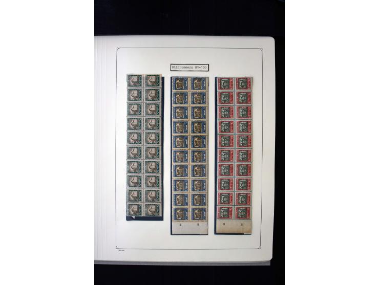 1927, City Views 5-40 m. complete sheets and collected by position 1-100, in addition some multiples and used stamps, fine