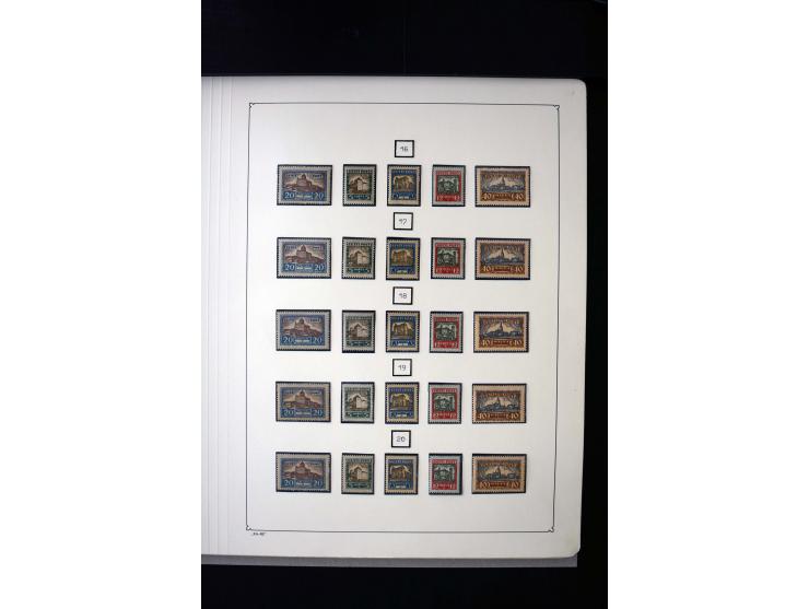 1927, City Views 5-40 m. complete sheets and collected by position 1-100, in addition some multiples and used stamps, fine