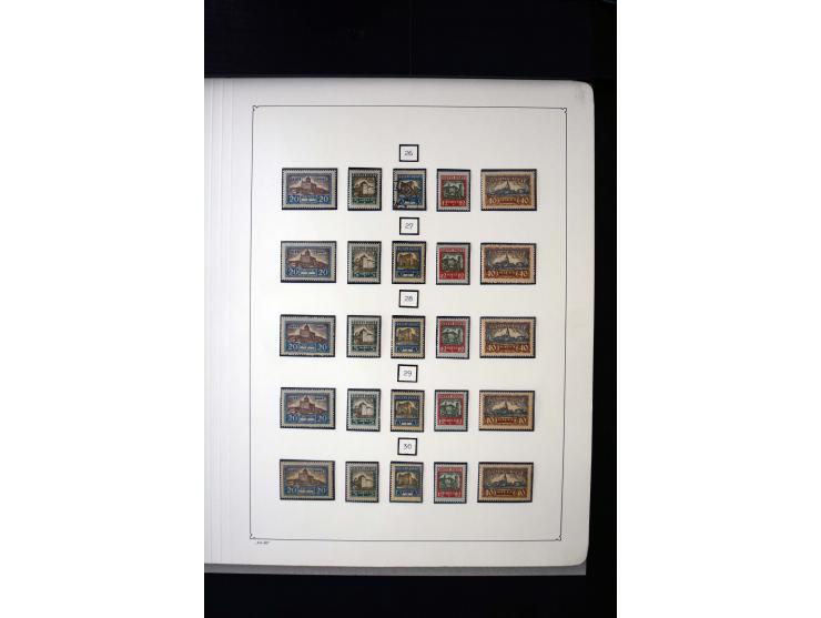 1927, City Views 5-40 m. complete sheets and collected by position 1-100, in addition some multiples and used stamps, fine
