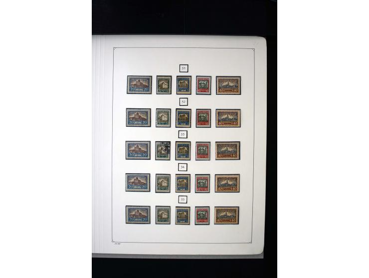 1927, City Views 5-40 m. complete sheets and collected by position 1-100, in addition some multiples and used stamps, fine