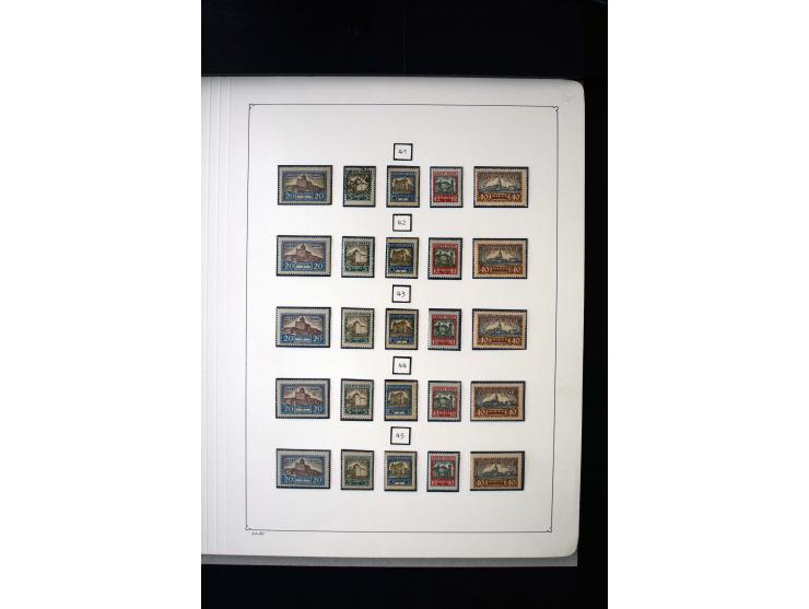 1927, City Views 5-40 m. complete sheets and collected by position 1-100, in addition some multiples and used stamps, fine