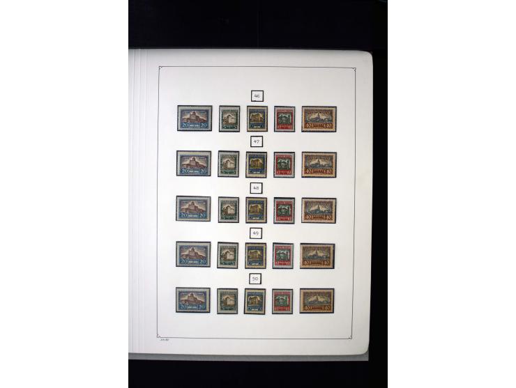 1927, City Views 5-40 m. complete sheets and collected by position 1-100, in addition some multiples and used stamps, fine