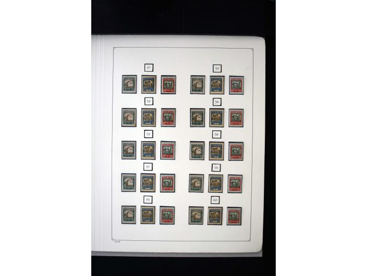1927, City Views 5-40 m. complete sheets and collected by position 1-100, in addition some multiples and used stamps, fine