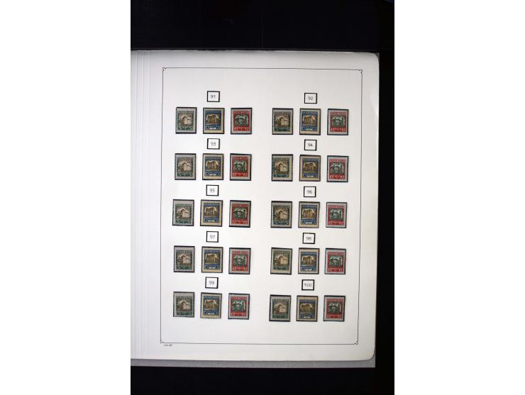 1927, City Views 5-40 m. complete sheets and collected by position 1-100, in addition some multiples and used stamps, fine