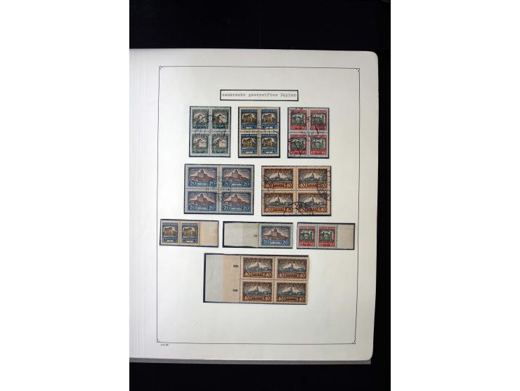 1927, City Views 5-40 m. complete sheets and collected by position 1-100, in addition some multiples and used stamps, fine