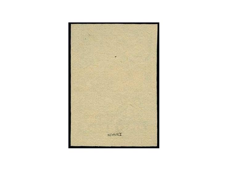 1931, Red Cross 2 s. green without red center and registration number, on yellowish paper, without gum, fine, signed Nemvalz