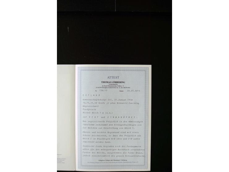 1938, Caritas souvenir sheet, imperforated 140 x 180 mm, at left paginated with different colour-numbers of the colours used 