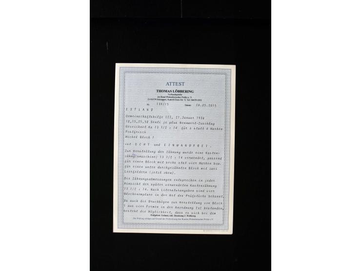 1938, Caritas souvenir sheet with additional perforation above the stamps, mint never hinged, rare with only few copies known