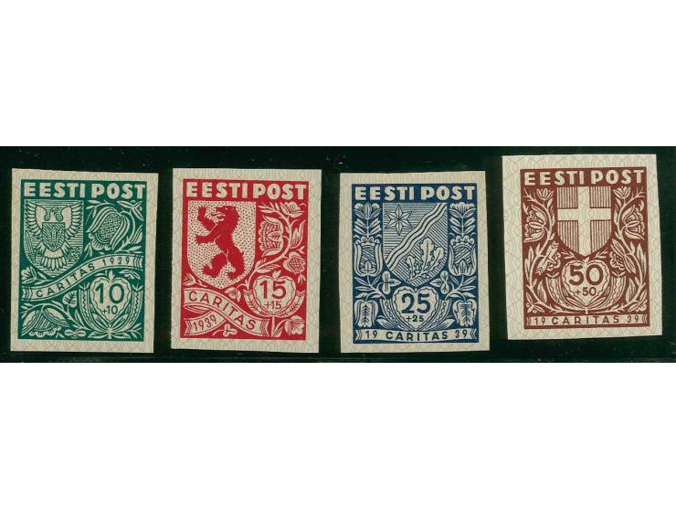 1939, Caritas 10-50 s. imperforated proofs, mint never hinged, fine