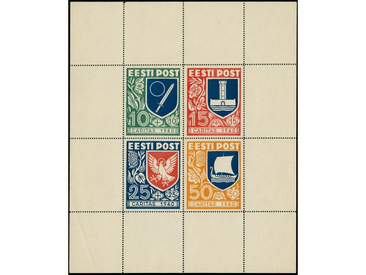 1940, Caritas 10-50 s., larger sized essay block, without gum, scarce