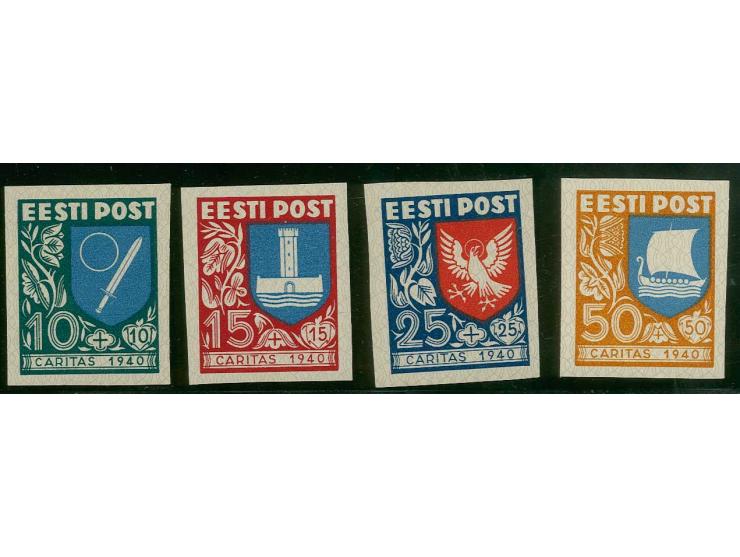 1940, Caritas 10-50 s. imperforated proofs, mint never hinged, fine