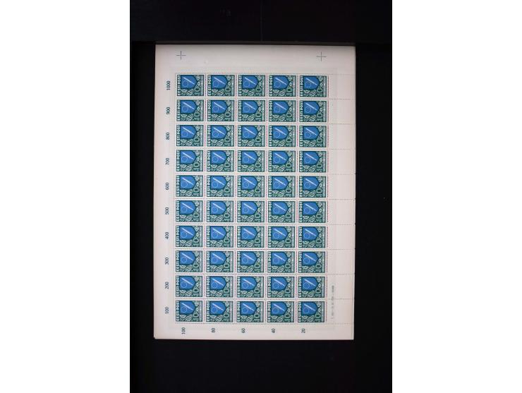 1940, Caritas 10-50 s., each as complete sheet with marginal inscription, mint never hinged, fine