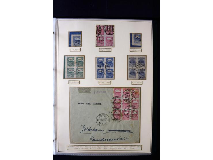 1918/27, interesting used and unused collection with some cards and covers, strong section flower design with colours, gutter