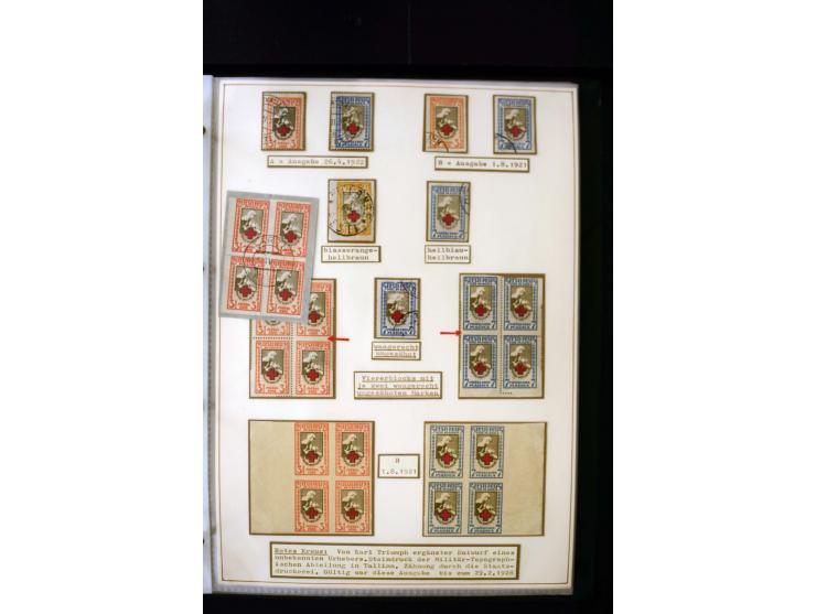 1918/27, interesting used and unused collection with some cards and covers, strong section flower design with colours, gutter