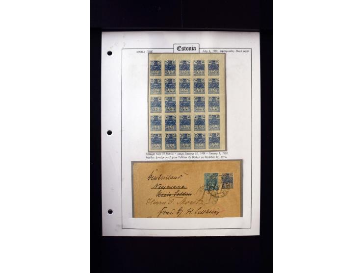 1918/27, interesting used and unused collection with some cards and covers, strong section flower design with colours, gutter