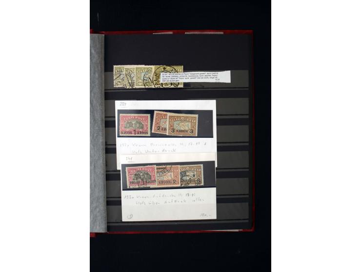 1919/39, interesting unused and used group with varieties like Mi.-No. 142 - 45 with burelage on top, paper varieties etc., m