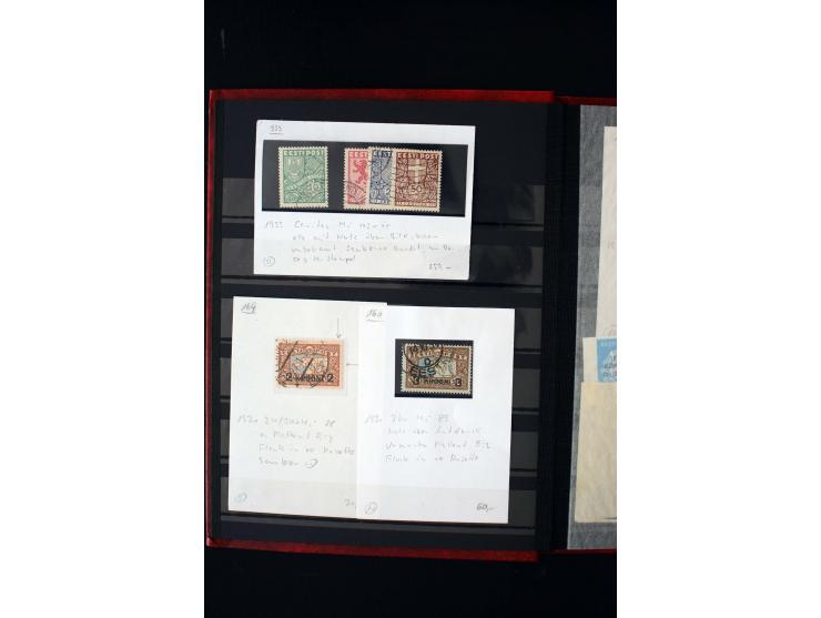 1919/39, interesting unused and used group with varieties like Mi.-No. 142 - 45 with burelage on top, paper varieties etc., m