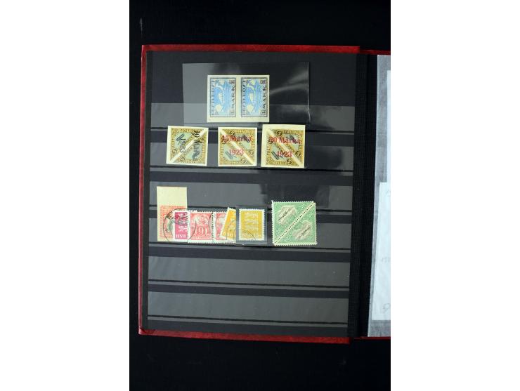 1919/39, interesting unused and used group with varieties like Mi.-No. 142 - 45 with burelage on top, paper varieties etc., m