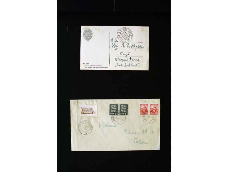 1919/40, interesting group of more than 25 cards with mostly special cancellations including "TARTU ÜLIKOOL 1632-1932", fine