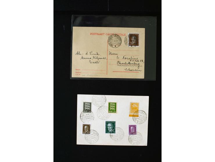 1919/40, interesting group of more than 25 cards with mostly special cancellations including "TARTU ÜLIKOOL 1632-1932", fine