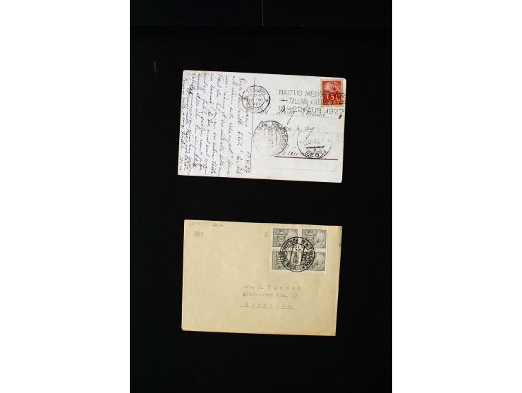 1919/40, interesting group of more than 25 cards with mostly special cancellations including "TARTU ÜLIKOOL 1632-1932", fine